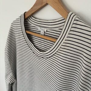 Daily Ritual Black and White Striped Sweatshirt